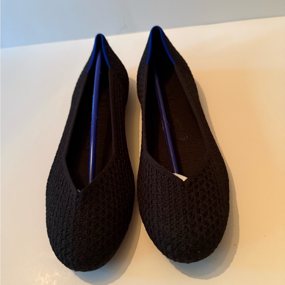 Rothy's Black Honeycomb Knit Ballet Flats New Women's Size 8.5